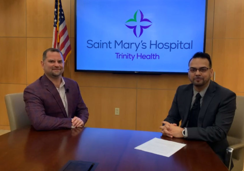 Dr. David Forshaw speaks at Saint Mary's Hospital