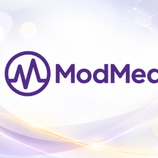 ModMed Logo on Luminous Tech Waves